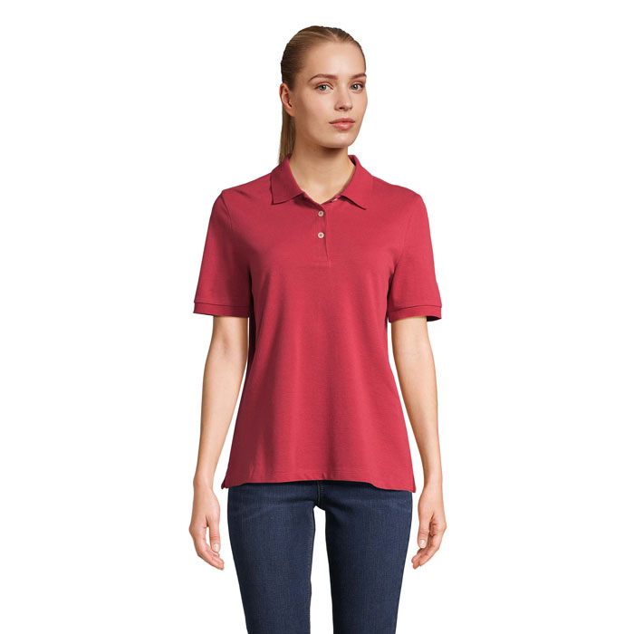 Polo publicitaire pour Femme coton PACIFIC Folk red twin